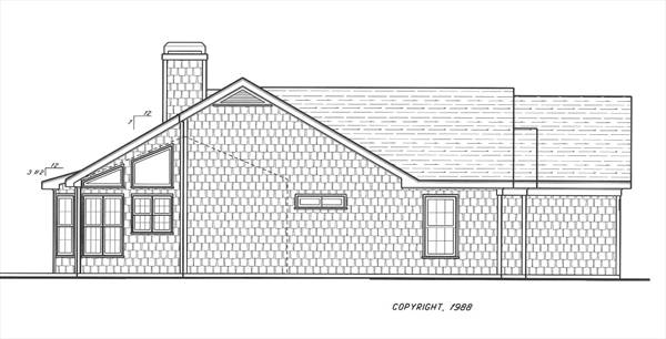 Left Elevation image of GLENLAKE House Plan